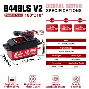 AGFRC B44BLS V2 Metal Gear 15.5KG High Torque 0.06Sec High <strong>Speed</strong> Brushless Motor Low Profile Digital Servo for RC Car Robot Boat - Product Image 6