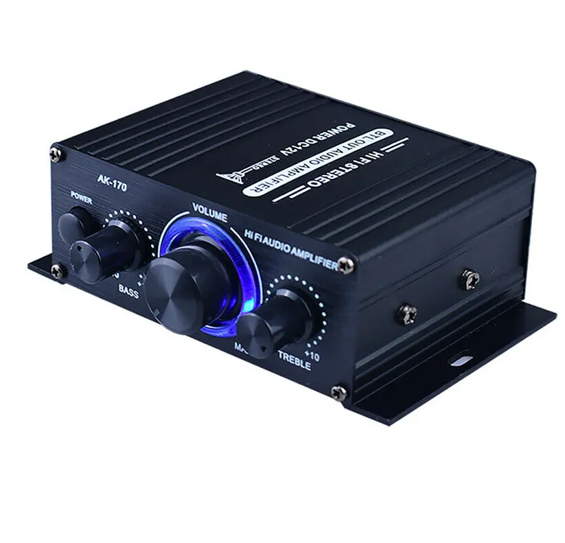 AK170 400W HIFI puissance amplificateurs audio pour voitures Home cinéma puissance numérique amplyfire audio haut-parleur Treble Bass Control FM USB SD