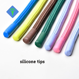 Round Flat Gift Packaging Rope Hoodie Draw <strong>String</strong> Polyester Cotton <strong>Custom</strong> Crew Sweatshirt <strong>Elastic</strong> Drawcord With Tips Metal Cord - Product Image 2