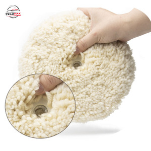 Woolous 8-inch <span class=keywords><strong>Double</strong></span> Sided Buffing đánh bóng Pads 100% len hợp chất chất lượng cao vòng bọt cho xe đánh bóng đá cắt - Product Image 4