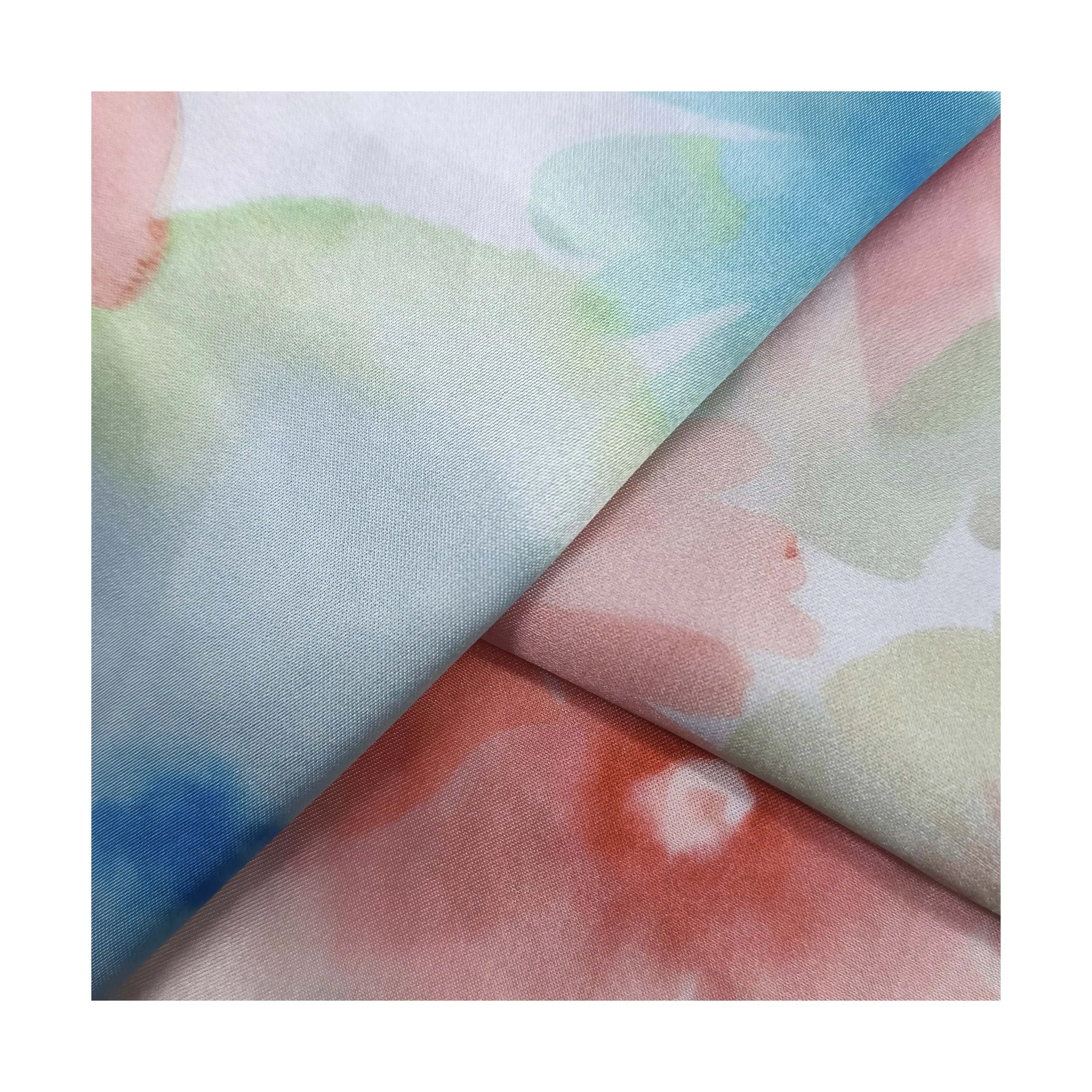 Flash Satin soft matte silk 100% polyester digital printed satin fabric