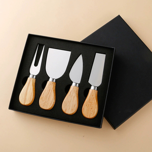 Cao Cấp Tay Cầm Bằng Gỗ Thép Không Gỉ Mini Pho Mát Dao Đặt Cho Charcuterie Hội Đồng Quản Trị Tinh Tế Pho Mát Dao Cắt Pho Mát Ngã Ba - Product Image 6