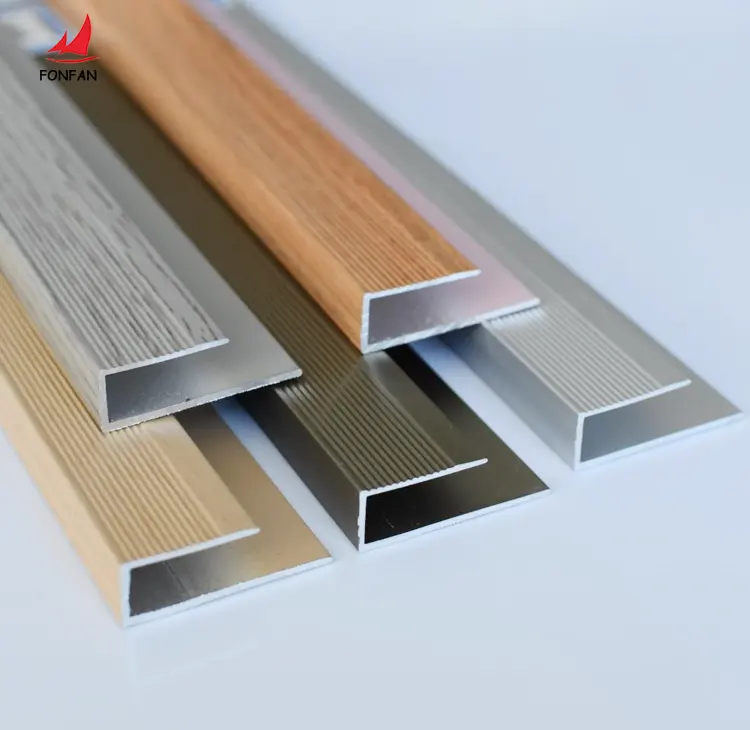 Perfil de alumínio c para piso de 8mm, borda cerâmica