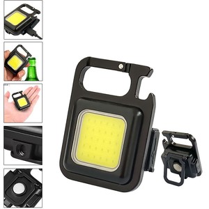 Rechargeable Mini Pocket Keychain Light Waterproof COB <strong>LED</strong> Flashlight with Magnetic Base for Outdoor Camping and Work - Product Image 2