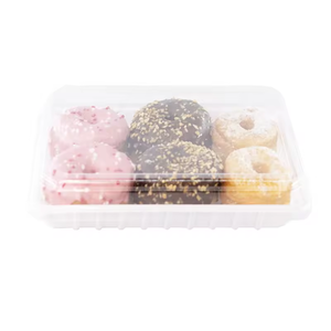 Contenitori coreani per trasparente forma rettangolare Pe Pet Rpet in plastica torta ciambelle riutilizzabile con coperchi - Product Image 3
