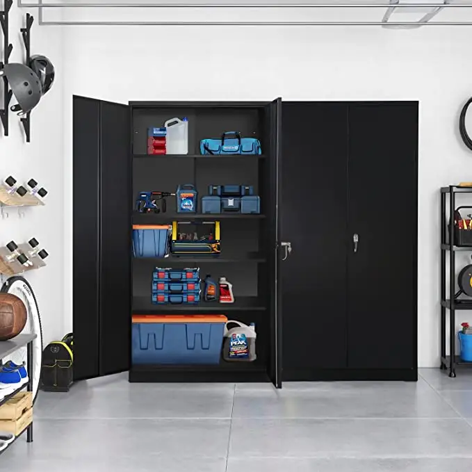Лидер продаж Amazon, 2 распашных металлических дверных шкафа для хранения инструментов специального назначения