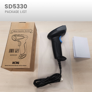 Escáner de código de barras láser 1D Stock Escáner de código de barras con cable con soporte Lector de código de barras automático QR - Product Image 6