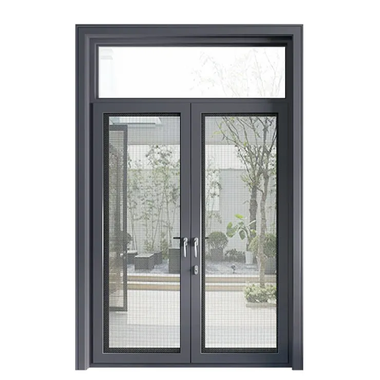welcome sign modern single iron aluminum steel tempered glass entrance french double front doors