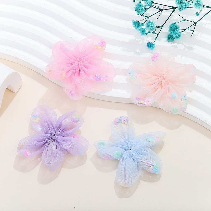 14.Fleurs en maille - Étoiles pailletées 5cm