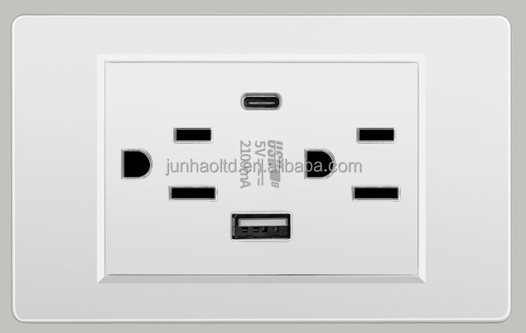 No inteligente - Enchufe estadounidense con USB - Panel de plástico