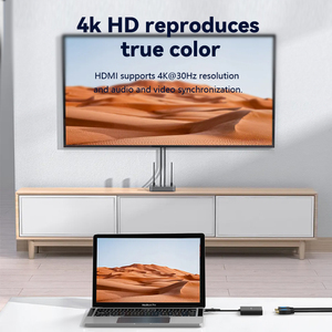 Xput OEM USB a <strong>Dual</strong> <strong>HDMI</strong> Adapter 2 in 1 Type C Hub <strong>HDMI</strong> 4k 30Hz 1080P 60Hz Compatible with Window Mac OS Linux Android System