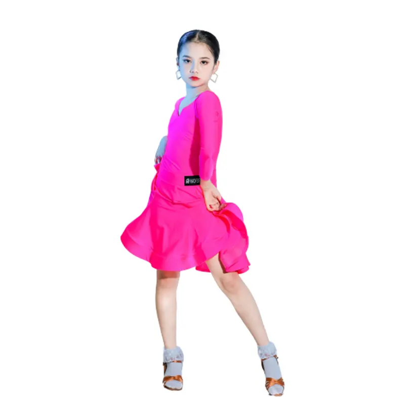 High-end Personalizar Latin Dance Dress Competição Importados Latin Saia Vestidos Dancewear Performance Wear