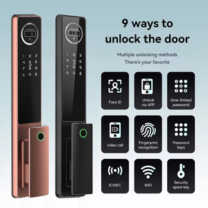 Schermo per videocitofono con serratura intelligente per porta con riconoscimento facciale 3D con impronta digitale per blocco della porta chiave con Password per App blocco del cancello - Product Image 4