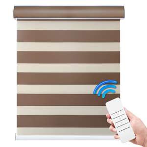 2024 Motorisierte Fernbedienung Zebra Jalousien Doppel funktion Polyester French Design Shades für Fenster für Home Office und Hotels
