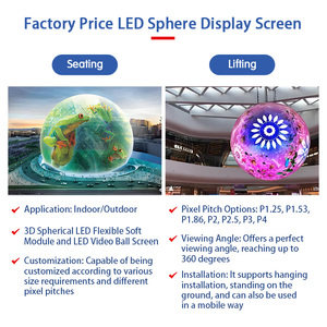 Jode หน้าจอวิดีโอ LED ทรงกลม1.5พิกเซลขนาด2.5มม. 1.8ทรงกลมแบบกำหนดเองทรงกลมสีเต็มจอ LED ทรงกลมลูกบอล360องศา - Product Image 4