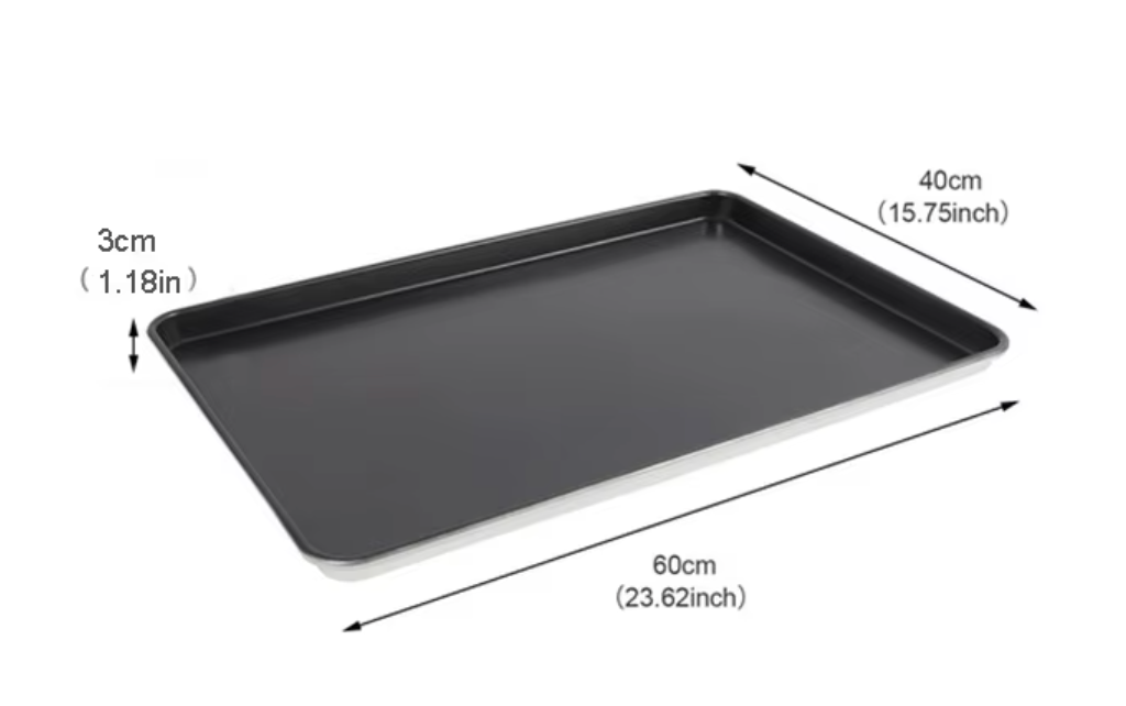 one side Aluminum non-stick coating 60*40*3cm thick 1.0mm 1.55kg