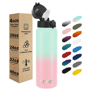 Bán buôn Quà tặng khuyến mãi 32oz cách điện bằng thép không gỉ chai nước thể thao với <span class=keywords><strong>strawa</strong></span> Nắp - Product Image 2