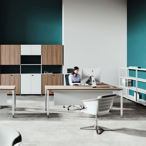Escritorio de oficina ejecutivo MFC de lujo moderno de calidad superior Diseño de mesa en forma de L Gerente CEO Muebles de oficina - Product Image 1