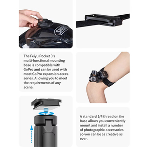 Feiyu Feiyu cep 3 akülü ayrılabilir 3-Axis sabitleyici Gimbal kamera 4K60fps görüntüleri AI takip takip - Product Image 2