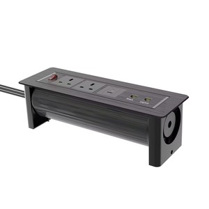 Zócalo de escritorio abatible hacia arriba manual empotrado multifunción de oficina Zócalo giratorio oculto de escritorio con cargador de 65W PARA EL USB-C - Product Image 1