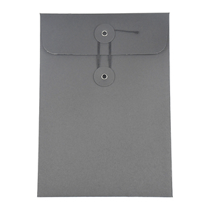 Personal isierte benutzer definierte Hot Stamp Logo Mailer Schwarz Kraft papier Verpackungs umschlag mit Schnur und Knopf - Product Image 4
