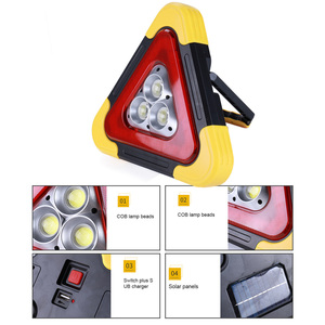 Taşınabilir güneş LED İş işık üçgen uyarı işareti araba acil arıza alarmı lamba ışığı diğerleri araba işık aksesuarları - Product Image 6