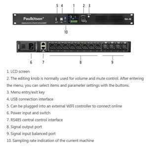 DA48 4 in 8 Out Digirate Audio Processor Professional Speaker Management System Dsp Audio Processor Fir - Product Image 6