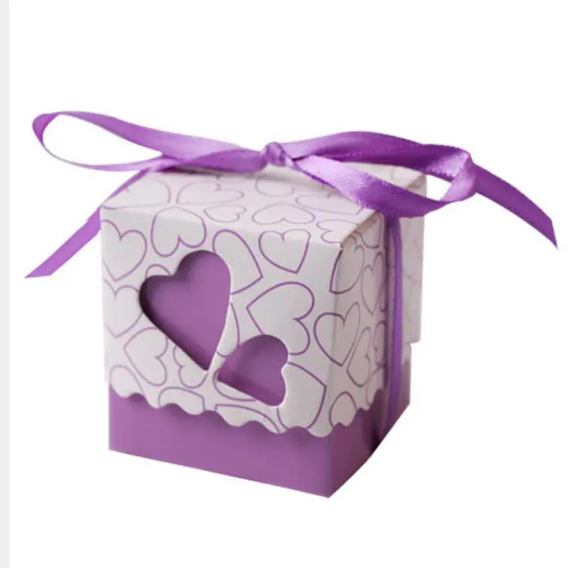 Cheap Price Wedding Packaging Box Wedding Favors Candy Gift Box Heart Foldable Paper Box