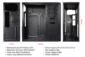 Caja de PC ATX caja de computadora de oficina hermosa caja de computadora de gabinete de CPU - Product Image 3