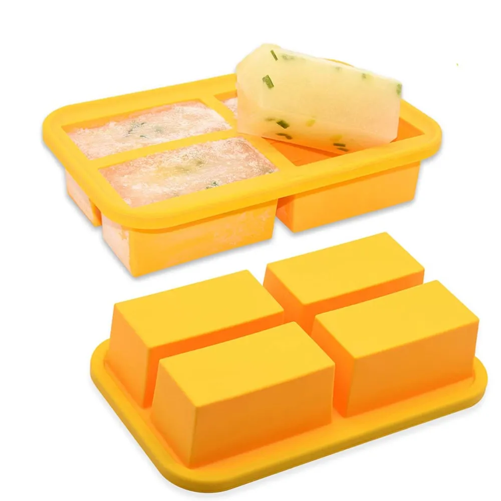 Súp Bữa Ăn Ice Cube Freezing Khuôn Cực Lớn 1 Cup Tủ Đông Khay Thực Phẩm Lưu Trữ Container Freeze Silicone Soup Cup Ice Cubes