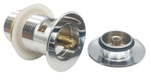 Push Pop-up valvola di scarico lavabo sifone ottone massiccio cromato con Overflow