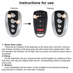 Face to Face Universal Garage Remote Control <strong>Rolling</strong> <strong>Code</strong> <strong>Duplicator</strong> for EU Brand Nice Doorhan Neco Replacement