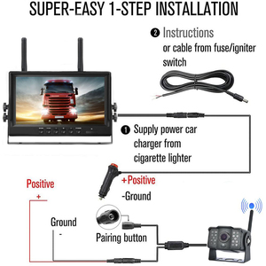 Sistema de cámara de respaldo inalámbrico de 9 pulgadas de alta calidad para RV Trailer Truck HD 4 Cámara Vista trasera Función de pantalla dividida impermeable - Product Image 5