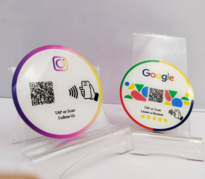 Nhà máy tùy chỉnh phương tiện truyền thông xã hội NFC thẻ Google xem xét trang web mã QR NFC Acrylic không thấm nước và chống xước QR Logo mã - Product Image 4