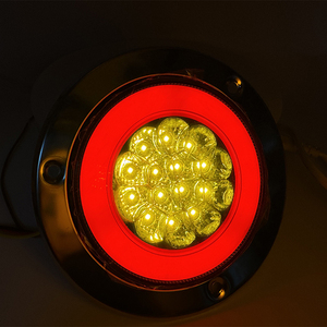 12v <strong>24v</strong> <strong>10</strong>-30V 14led 4'' Round Rear <strong>LED</strong> Light Tail Stop Brake Turn Signal Running Lamp Tail Light for Trailer Truck Van Lorry - Product Image 2