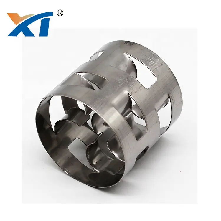 Xintao anel de coluna de metal 25mm, torre de embalagem de 304 304l 316 316l, anéis pall de aço inoxidável para tratamento de água