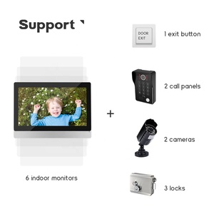Sistema de intercomunicación de videoportero con cable de 9 pulgadas para el hogar, Monitor interior, cámara exterior, videoportero, timbre, intercomunicador, visión nocturna IR