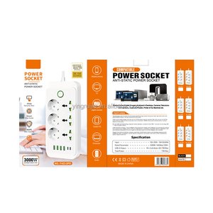 北非热卖带<span class=keywords><strong>USB</strong></span>充电器的电源板，带4个<span class=keywords><strong>USB</strong></span>和2个C型扩展电缆的6个插座，欧盟插头电源插座