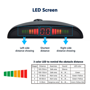 4 sensores, sistemas de advertencia de marcha atrás, asistente de estacionamiento delantero y trasero, sistema de sensor de estacionamiento de coche de ayuda inversa - Product Image 4