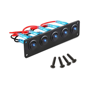 Su geçirmez açma-kapama önceden kablolu 12V DC yuvarlak 20A 3 Pin 5 Gang anahtarı SPST geçiş Rocker anahtarı paneli - Product Image 2