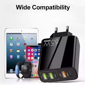 ขายส่ง Pd20w ชาร์จเร็ว65W + ที่ชาร์จ QC3.0ติดผนังชนิด C พอร์ต5พอร์ตสำหรับ iPhone/Huawei /Sumsang - Product Image 3