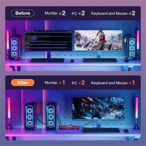 Estación de acoplamiento TESmart DP DisplayPort KVM para 2 ordenadores, 1 monitor, 4K60HZ, compatible con teclado y ratón, 2x1 KVM Hub - Product Image 5