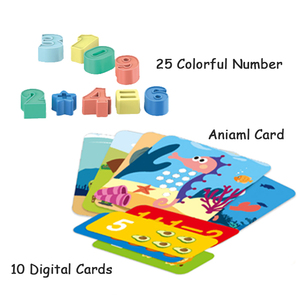 QS Factory Educational Kid <strong>Multi</strong> <strong>Function</strong> 25 Number 10 Digital Animal Cards 4 in 1 Graffiti Drawing Borad Puzzle <strong>Game</strong> <strong>Table</strong> Toys - Product Image 3