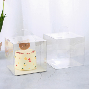 Kurulu ile küçük boy şeffaf plastik PET kolu kek kutusu - Product Image 3