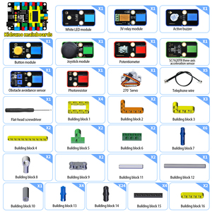 Kidsbits STEMプログラミング6モデル電子ビルディングブロックスマートビンサイトキットArduino用センサーキットKidsUnoボード付き - Product Image 2