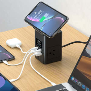 Adattatore da viaggio per stazione di ricarica desktop multifunzione USB con presa da 65W