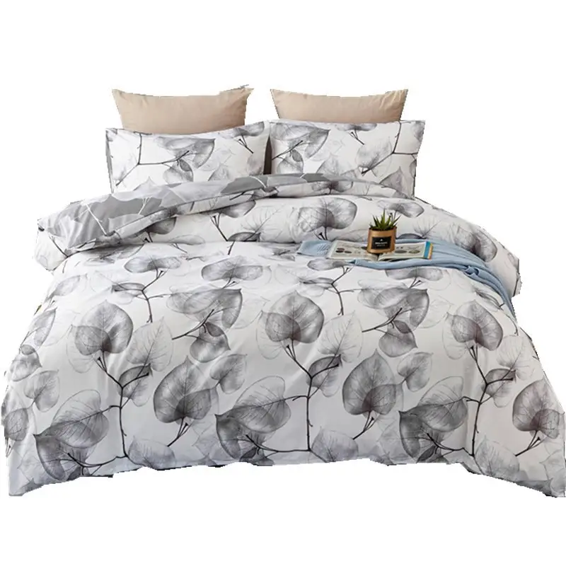 Sang trọng nhà dệt khách sạn Linen Floral bedding Set tùy chỉnh Vua kích thước giường Duvet Quilt Cover Set