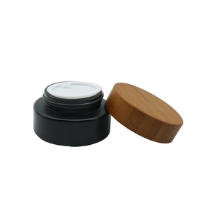 ガラスの瓶5/10/15/20/30/50Gマットブラックフェイスクリーム容器1 2 4オンスプラスチック木目ふた付き - Product Image 6