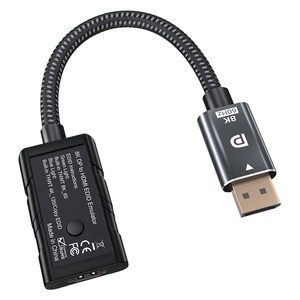 8K 60Hz DPからHDMIコンバータ、DPからHDMIケーブルDPからHDMIアダプタ解像度EDIDエミュレータ - Product Image 1