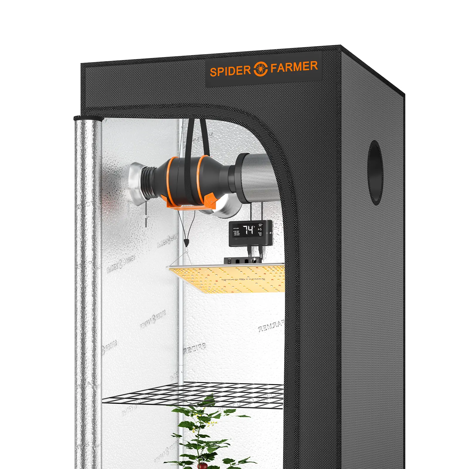 SF1000 100W LED grow Light 70X70X160 Kit completo de tienda de cultivo más barato para invernadero Spider Farmer